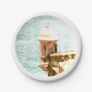 Assiettes En Carton El Morro : Thème de fête à Porto Rico