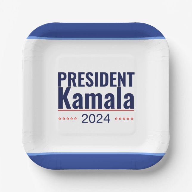 Assiettes En Carton Élection du président Kamala 2024 (Recto)