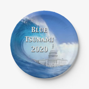 Assiettes En Carton Élection du tsunami bleu 2020