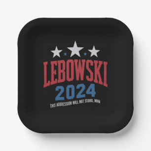 Assiettes En Carton Élection politique drôle de Lebowski Vote 2024