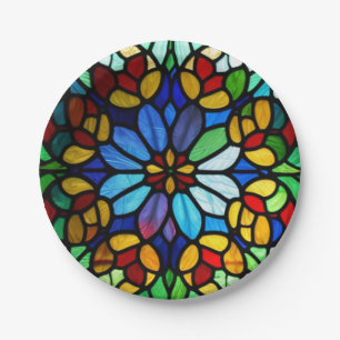 Assiettes En Carton Élégance en verre floral