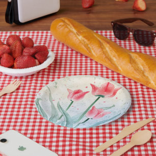 Assiettes En Carton Élégance floue de la Tulipe