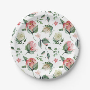 Assiettes En Carton Élégance Rustique Rose Pâle Mariage Fête