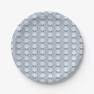 Assiettes En Carton Élégance Shell Stripe !