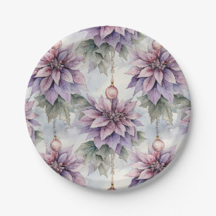 Assiettes En Carton Élégance violette et or