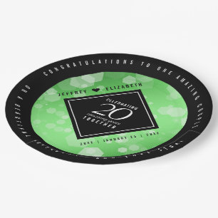 Assiettes En Carton Élégant 20e anniversaire de Mariage d'émeraude