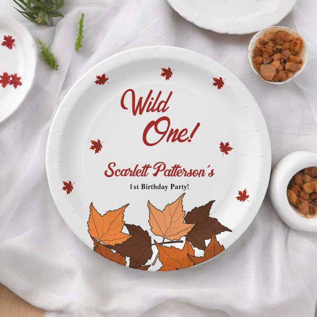 Assiettes En Carton Élégant automne laisse sauvage un automne 1er anni (Créateur téléchargé)