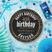 Elegant Black & Gold 40th Birthday Party