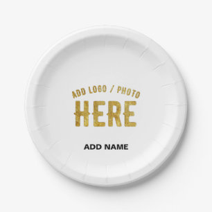 ASSIETTES EN CARTON ÉLÉGANT BLANC PERSONNALISABLE MODERNE MARQUE VÉRIF