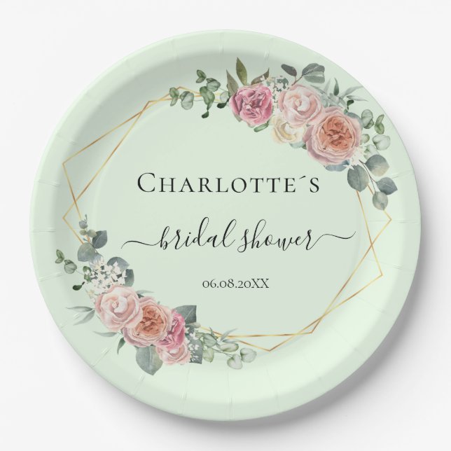 Assiettes En Carton Elegant Boho Pastel (Devant)