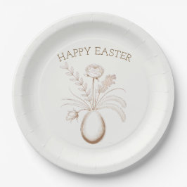 Assiettes En Carton Elegant Botanical Easter Brunch Paper Plates