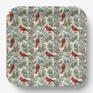 Assiettes En Carton Élégant cardinal rouge
