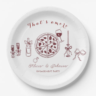 Assiettes En Carton Élégant, c'est l'amore fête de fiançailles