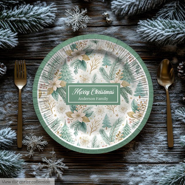 Assiettes En Carton Elegant Christmas Floral Paper Plates Pastel Charm (Elegant Christmas Floral Paper Plates Pastel Charm)