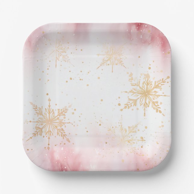 Assiettes En Carton Elegant Christmas Paper Plates  (Recto)
