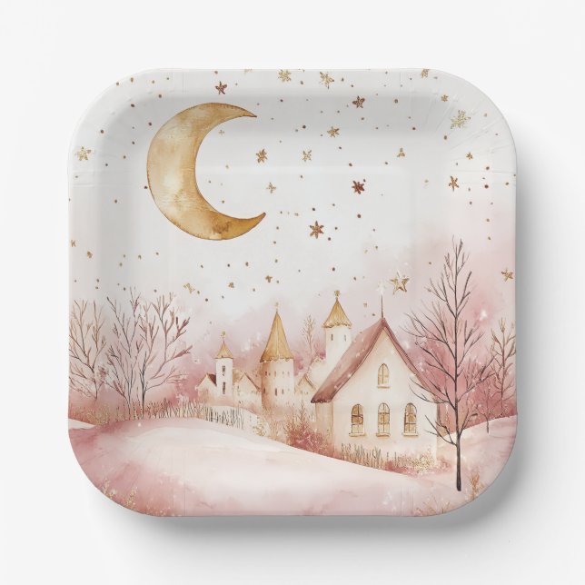 Assiettes En Carton Elegant Christmas Paper Plates  (Recto)
