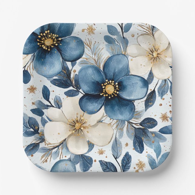Assiettes En Carton Elegant Christmas Paper Plates  (Recto)