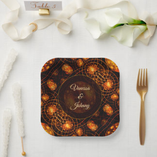 Assiettes En Carton Elegant Classic Boho Modern Gold #901 Wedding