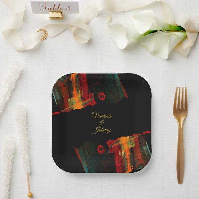 Assiettes En Carton Élégant Classique Moderne Tendance Motif #903 Mari (Mariage)