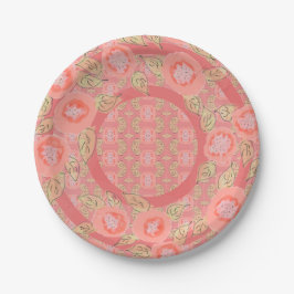 Assiettes En Carton Élégant corail Flowé