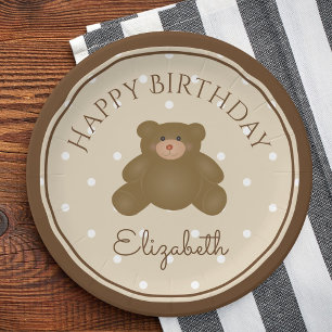 Assiettes En Carton Elégant Cute Teddy Bear Cub Baby Premier Anniversa