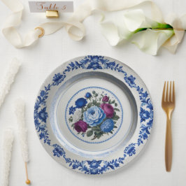 Assiettes En Carton Élégant fleur sauvage bleu Mariage en céramique fl