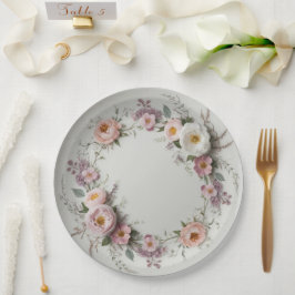 Assiettes En Carton Élégant fleur sauvage Floral Pattern mariage d'été