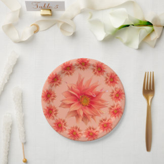 Assiettes En Carton Élégant Floral, 