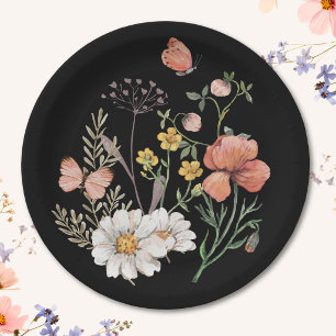 Assiettes En Carton Élégant floral aquarelle vintage 