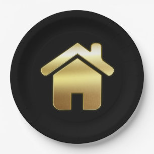 Assiettes En Carton Elegant Gold House Symbole Real Estate Design