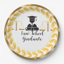 Assiettes En Carton Élégant Gold Law School Graduate Paper