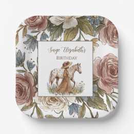 Assiettes En Carton Elegant Horse Lover Birthday  Plate