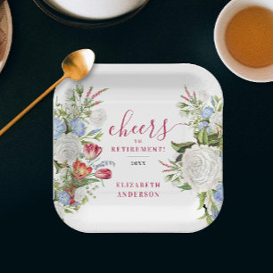 Assiettes En Carton Élégant jardin de retraite Pastel Floral