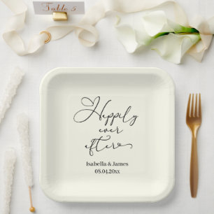 Assiettes En Carton Élégant Joyeux Jamais après ivoire Romantique Mari