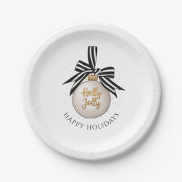 Assiettes En Carton Élégant Joyeux Joyeux Jours de Noël Bauble
