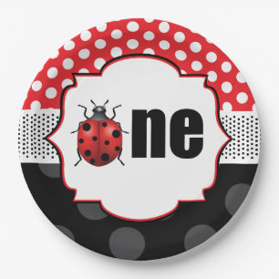 Assiettes En Carton Elegant Ladybug premier anniversaire
