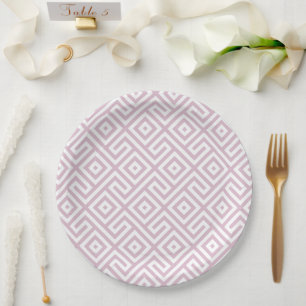 Assiettes En Carton Élégant Lavender Abstrait Motif géométrique