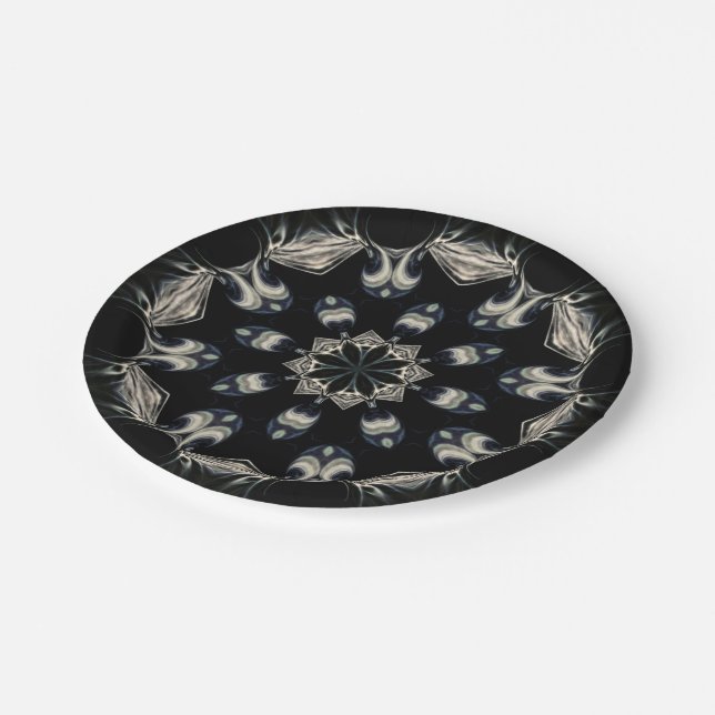 Assiettes En Carton Elégant Mandala (Angle)