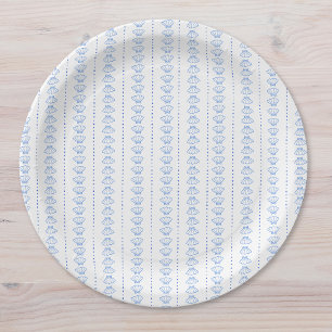 Assiettes En Carton Elégant Mariage côtier marin bleu