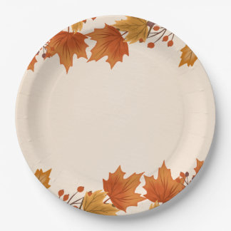 Assiettes En Carton Élégant Mariage Feuilles d'Érable Automne