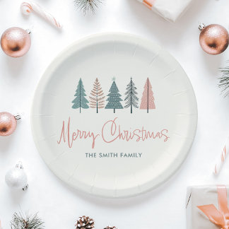 Assiettes En Carton Élégant minimaliste moderne Joyeux Noël
