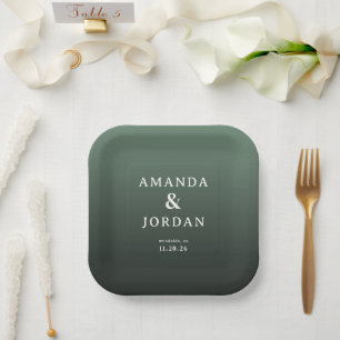 Assiettes En Carton Élégant Minimaliste Vert