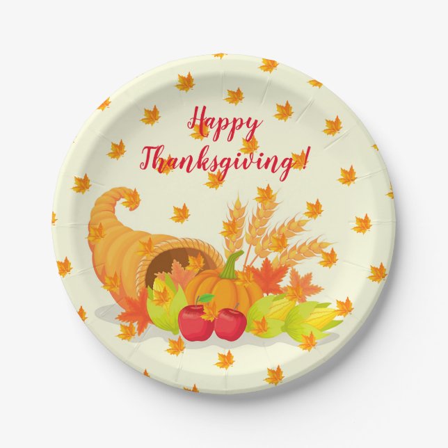 Assiettes En Carton Élégant moderne Thanksgiving populaire (Devant)