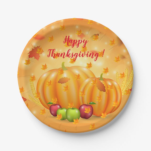 Assiettes En Carton Élégant moderne Thanksgiving populaire (Devant)