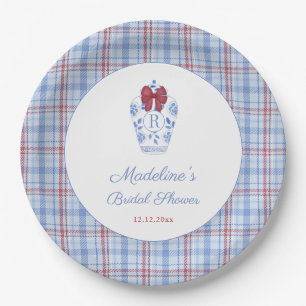 Assiettes En Carton Élégant Monogramme Noël Fête de Mariage