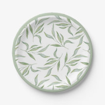 Élégant motif botanique de feuilles à l'aquarelle 