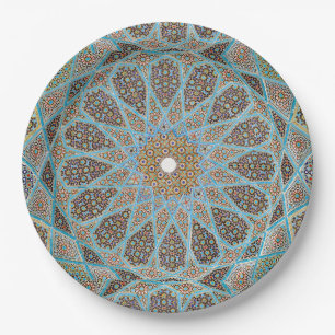 Assiettes En Carton Elégant Motif oriental Orintal géométrique