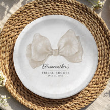 Élégant Nœud en Dentelle Beige pour Baby Shower de