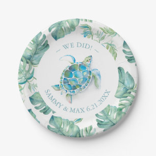 Assiettes En Carton Élégant Personnalisé Plaques Papier Mariage Tropic