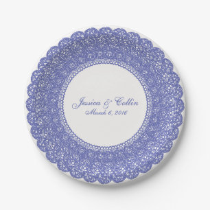 Assiettes En Carton Elégant poireau et dentelle blanche